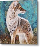 Utah Desert Coyote - Abstract Realism Animal Art Metal Print