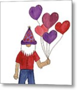 Valentine's Day Gnome Metal Print