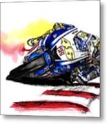 Valentino Rossi The Doctor - An Original Watercolor Painting Metal Print