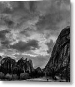 Valley Clouds On Yosemite Granite Ii Metal Print