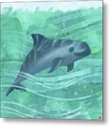 Vaquita Porpoise Swimming In Emerald Waters Metal Print
