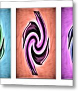 Vases In Three - Abstract White Metal Print