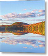 Vermont Ricker Pond Fall Foliage Panorama Metal Print