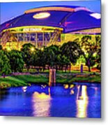 Texas Gridiron Glory Panorama - Dallas Football Stadium Metal Print
