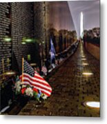 Vietnam Veterans Memorial At Night Metal Print