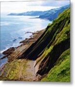 View Of The Coast Of Deva, Guipuzqua - Picturesque Edition Metal Print