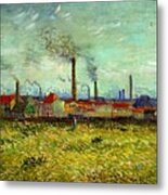 Vincent Van Gogh - Factories At Clichy Metal Print