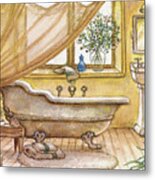 Vintage Bathtub Ii Metal Print