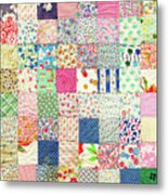 Vintage Country Patchwork Quilt Metal Print