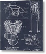 Vintage Harley Patents Print Blackboard Metal Print