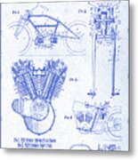 Vintage Harley Patents Print Blueprint Metal Print