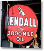 Vintage Kendall Oil Sign On Historic Route 66 In Ash Grove Missouri Metal Print