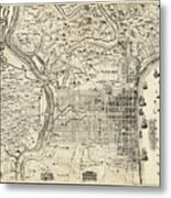 Vintage Map Of Philadelphia Pennsylvania 1776 Metal Print