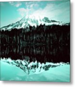 Vintage Mount Rainier From Reflection Lake Early 1900 Era... Metal Print