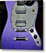 Vintage Fender Mustang Purple Lavender Sparkle Vintage Guitar Metal Print
