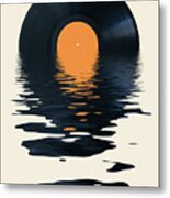 Vinyl Record Sunset Metal Print
