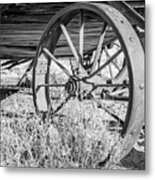 Wagon Wheel Bw Metal Print
