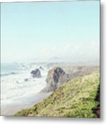 Walk Along The Sea Metal Print