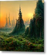 Walking Into The Forest Of Elves, 20 Metal Print