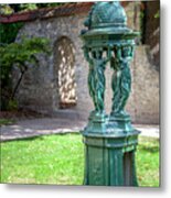 Wallace Fountain In A Garden In Reims Metal Print