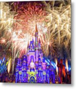 Walt Disney World's Enchantment Fireworks Finale Metal Print