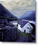 Washday At The White Cottage Metal Print