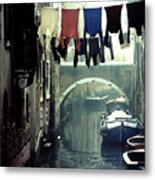 Washday In Venice Italy Metal Print