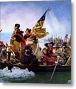 Washington Crossing The Delaware By Emanuel Leutze Metal Print