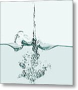 Water Surface With Bubbles Metal Print