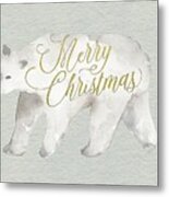 Watercolor Polar Bear Metal Print