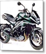 Watercolor Suzuki Katana Motorcycle - Oryginal Artwork By Vart. Metal Print