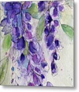 Watercolor Wisteria Metal Print