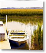 Watercolorish Pin Point Museum And Boat Metal Print