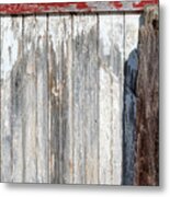 Weathered Wood Barn Door Metal Print