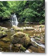 West Burton Waterfall, Yorkshire Dales, England, Uk Metal Print