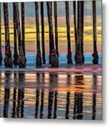 West Coast Pier Colorful Sunset - Pismo Beach California Metal Print