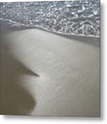 Wet Sand, Sea Water And Reflections Of Sunlight Metal Print