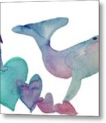 Whale Love Pastels Metal Print