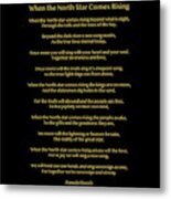 When The North Star Comes Rising Poem Metal Print
