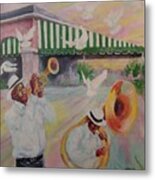 When The Saints Go Marching In--cafe Du Monde Metal Print