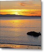 Whidbey Island West Beach Sunset Serenity Metal Print
