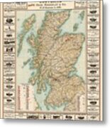 Whisky Map 1902 Metal Print