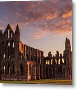 Whitby Abbey Sunset, North Yorkshire, Uk Metal Print