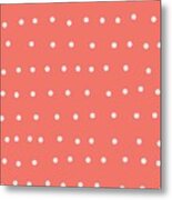 White Dots On Coral Metal Print