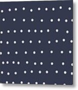White Dots On Navy Blue Metal Print