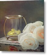 White Fluff Of Roses Metal Print