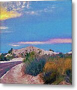 White Sands New Mexico At Dusk Painting Metal Print