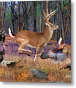 Whitetail Deer Art - Spooked By A Bear Metal Print