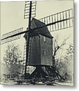 Williamsburg Windmill In Sepia Metal Print