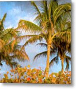 Wind And Sun Through The Palm Trees Metal Print